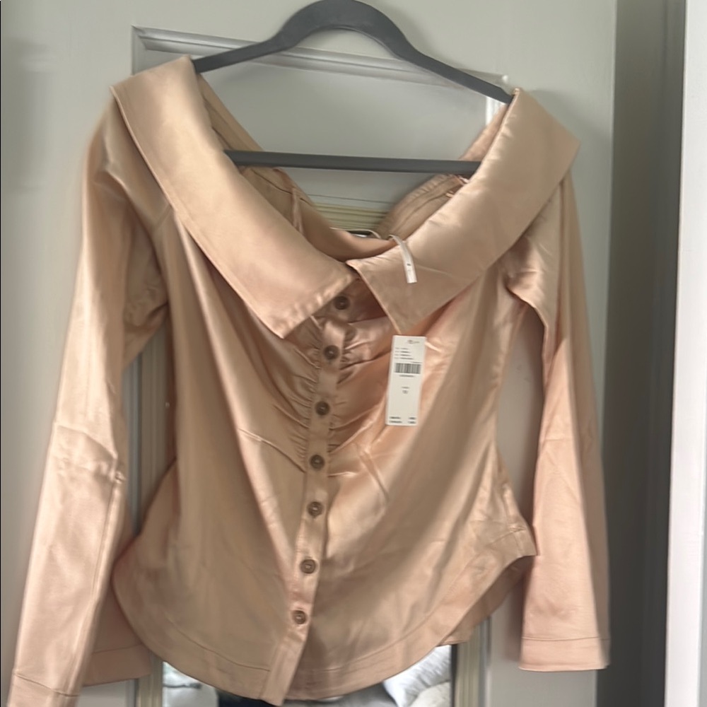Anthropologie Blush Off-Shoulder Top